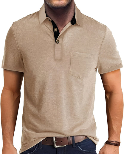 Luis - Wygodna koszulka polo z kołnierzem rewersowym dla mężczyzn