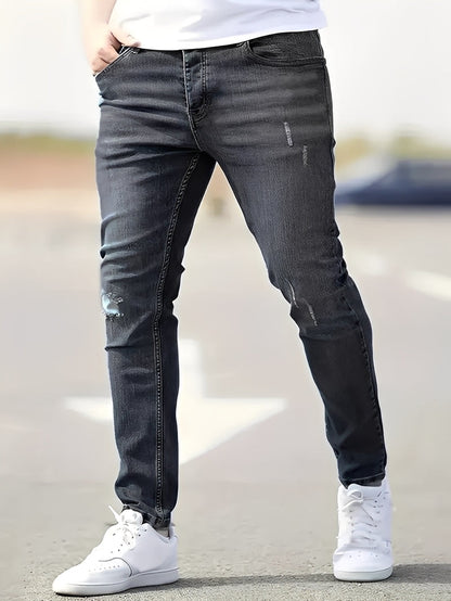 Jenson - Modne Męskie Skinny Jeans z Przetarciami