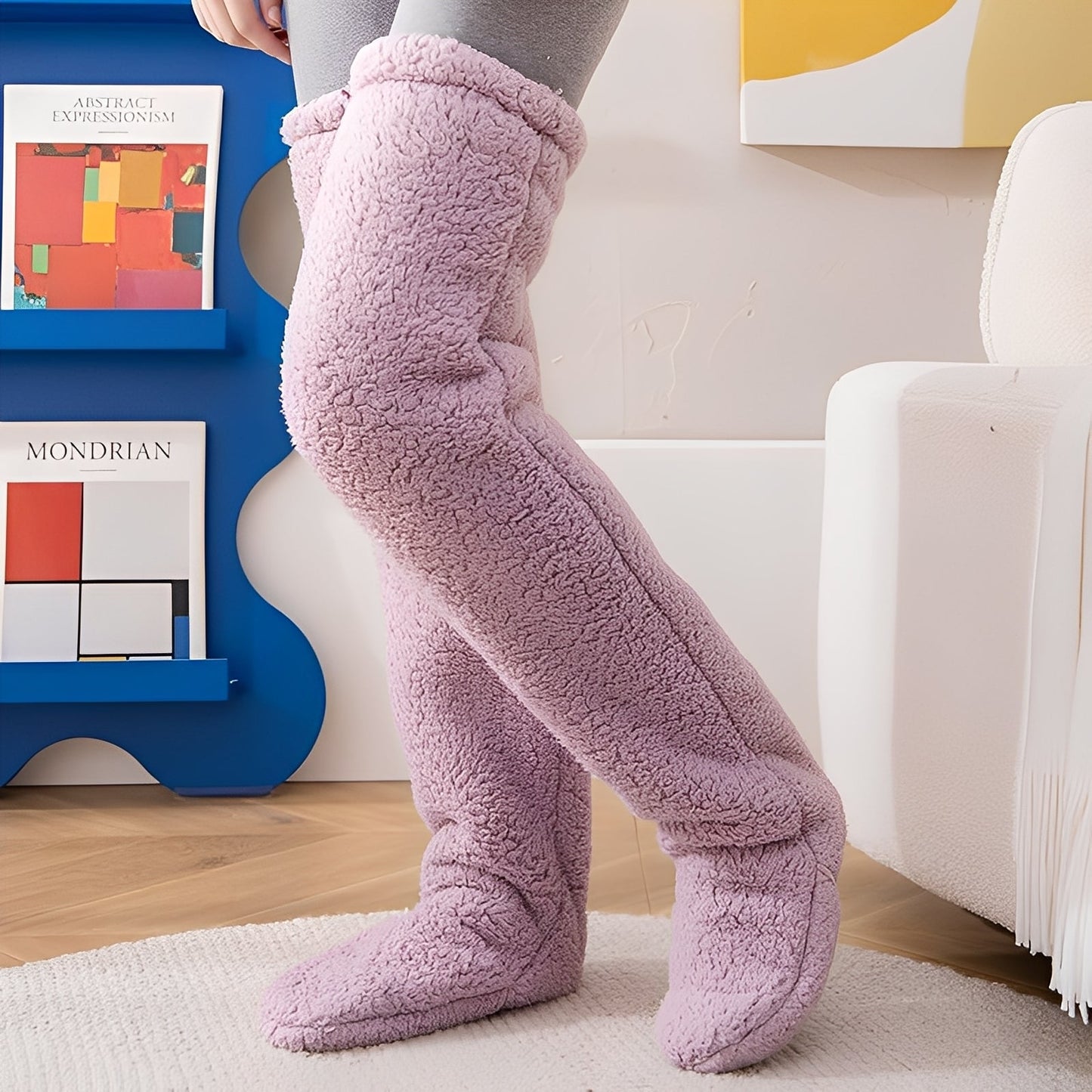 Camellia - Ciepłe, zimowe skarpety za kolano dla kobiet