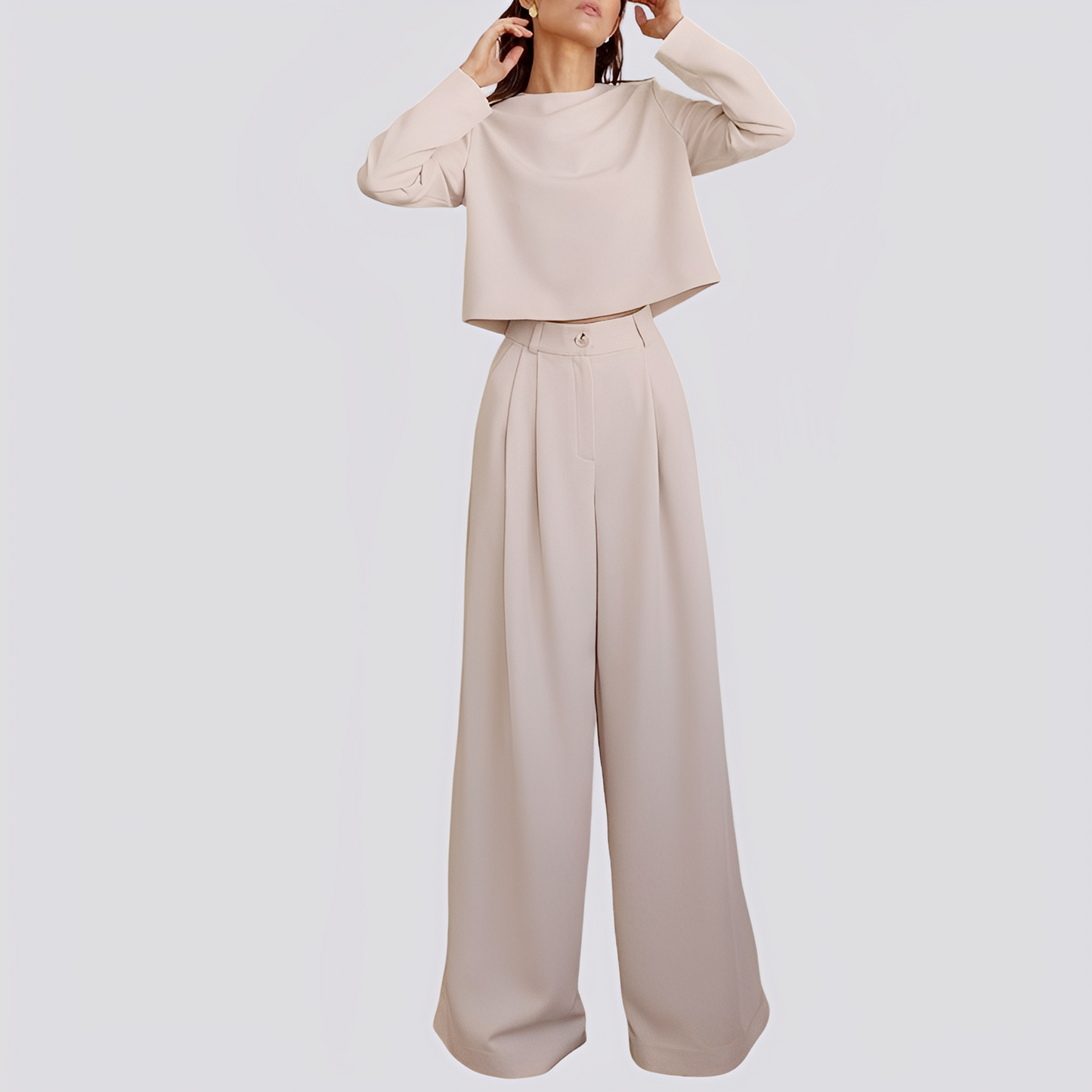 Irene - Stylowy top i szerokie spodnie dla kobiet