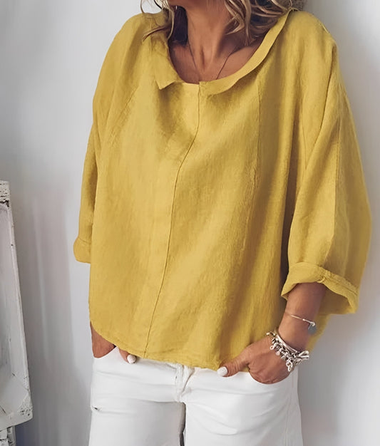 Lillian - Wygodna bluzka z kołnierzem rewersowym dla kobiet