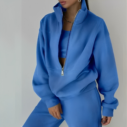 Mélissa - Swobodny, szeroki komplet z dzianiny w dwóch częściach