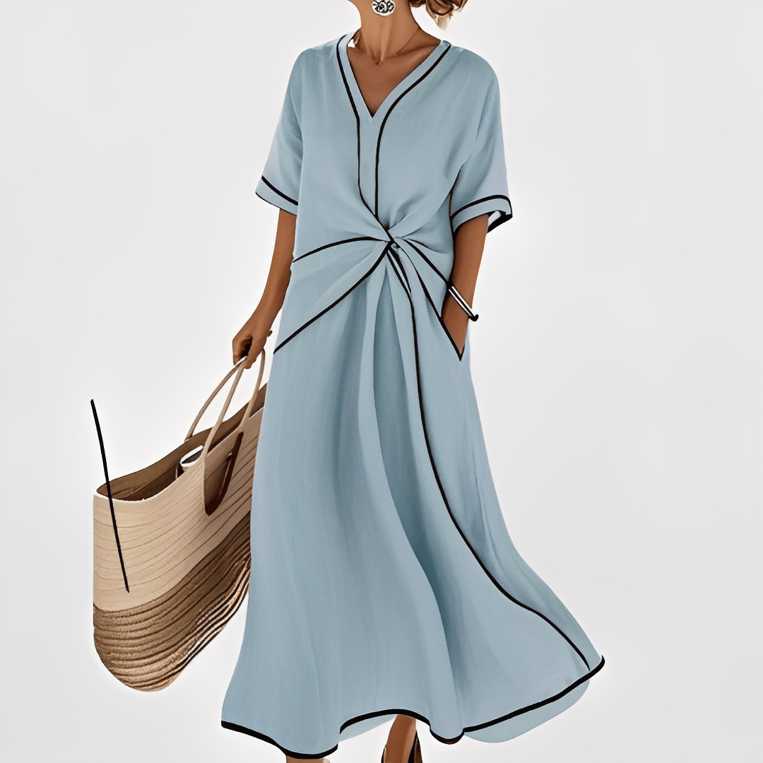 Thérèse – Swobodna, elegancka sukienka w paski dla kobiet