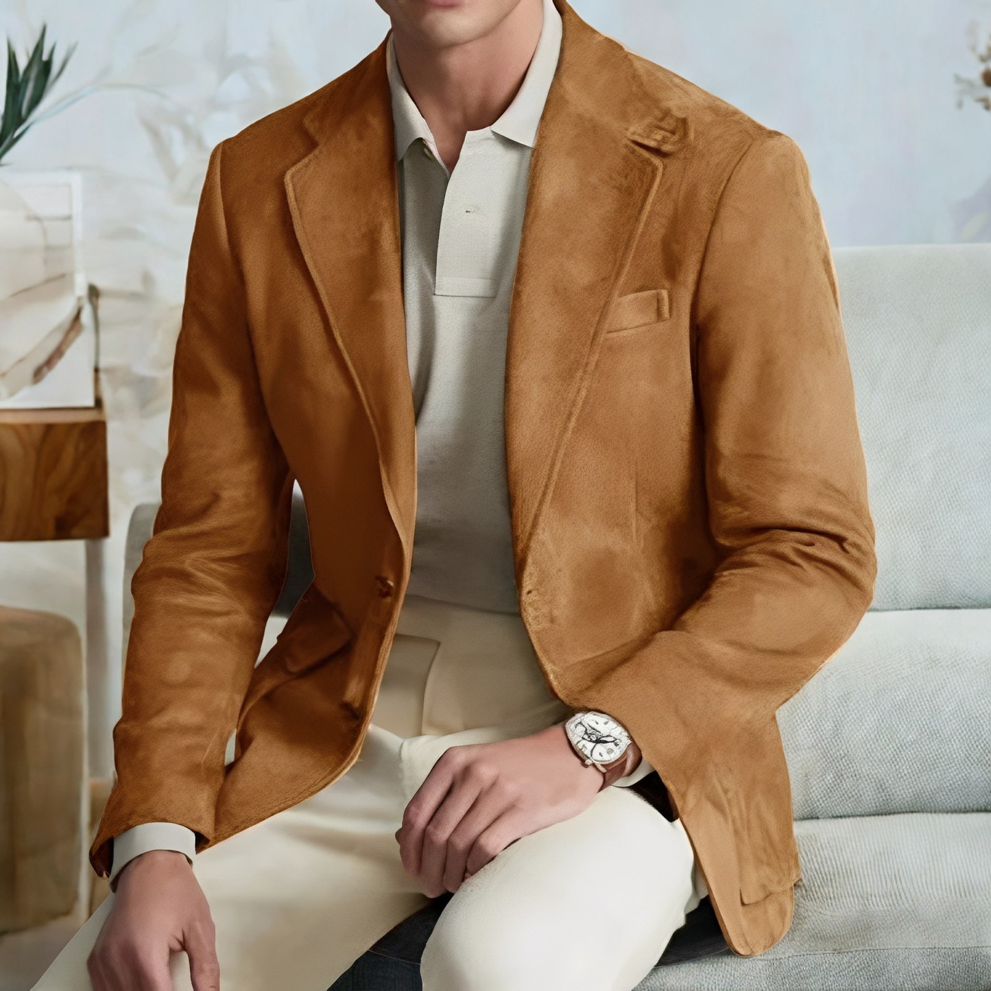 Daniel - Męski elegancki blezer z podwójnym zapięciem