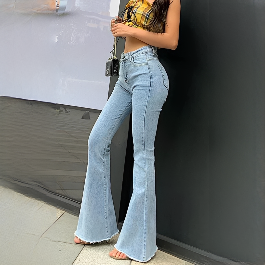 Clarissa - Dżinsy damskie z wysokim stanem