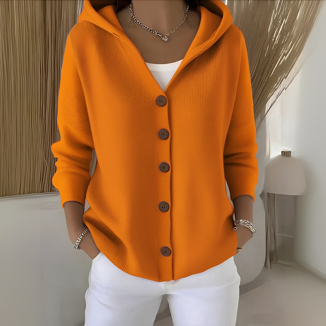 Orianne - Damski kardigan bawełniany z długimi rękawami
