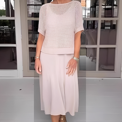 Almera - Komplet dzianinowej kurtki i spódnicy dla kobiet