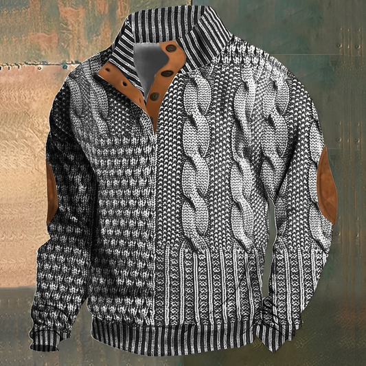 Nazaire - Sweter męski z motywem 3D