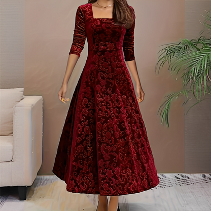 Malvina - Elegancka sukienka z kwadratowym dekoltem dla kobiet