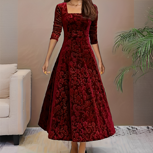 Malvina - Elegancka sukienka z kwadratowym dekoltem dla kobiet