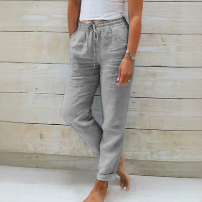 Dyan - Kobiece spodnie z wiązaniem w stylowym wydaniu