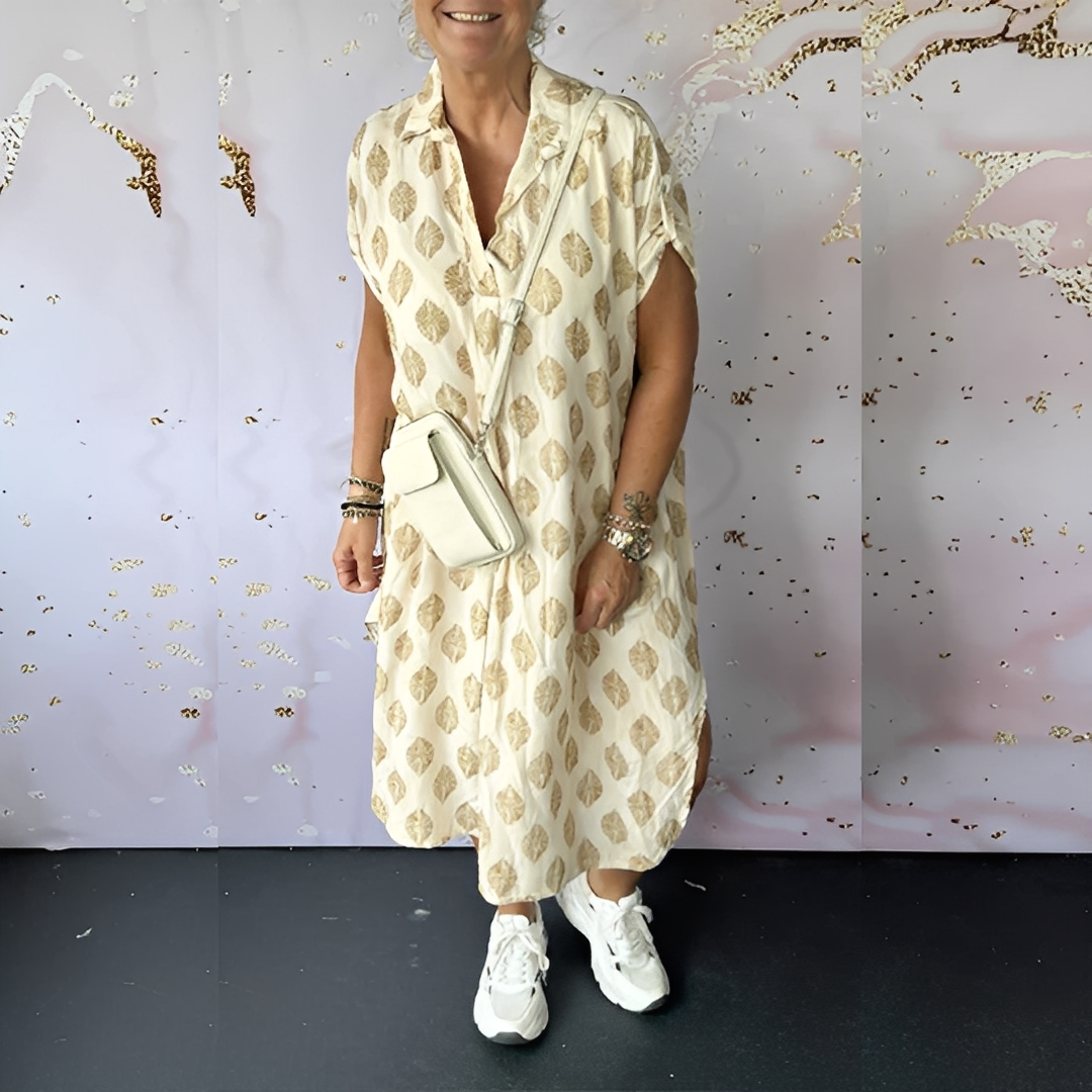 Xandra - Stylowa, luźna sukienka z jodły dla kobiet