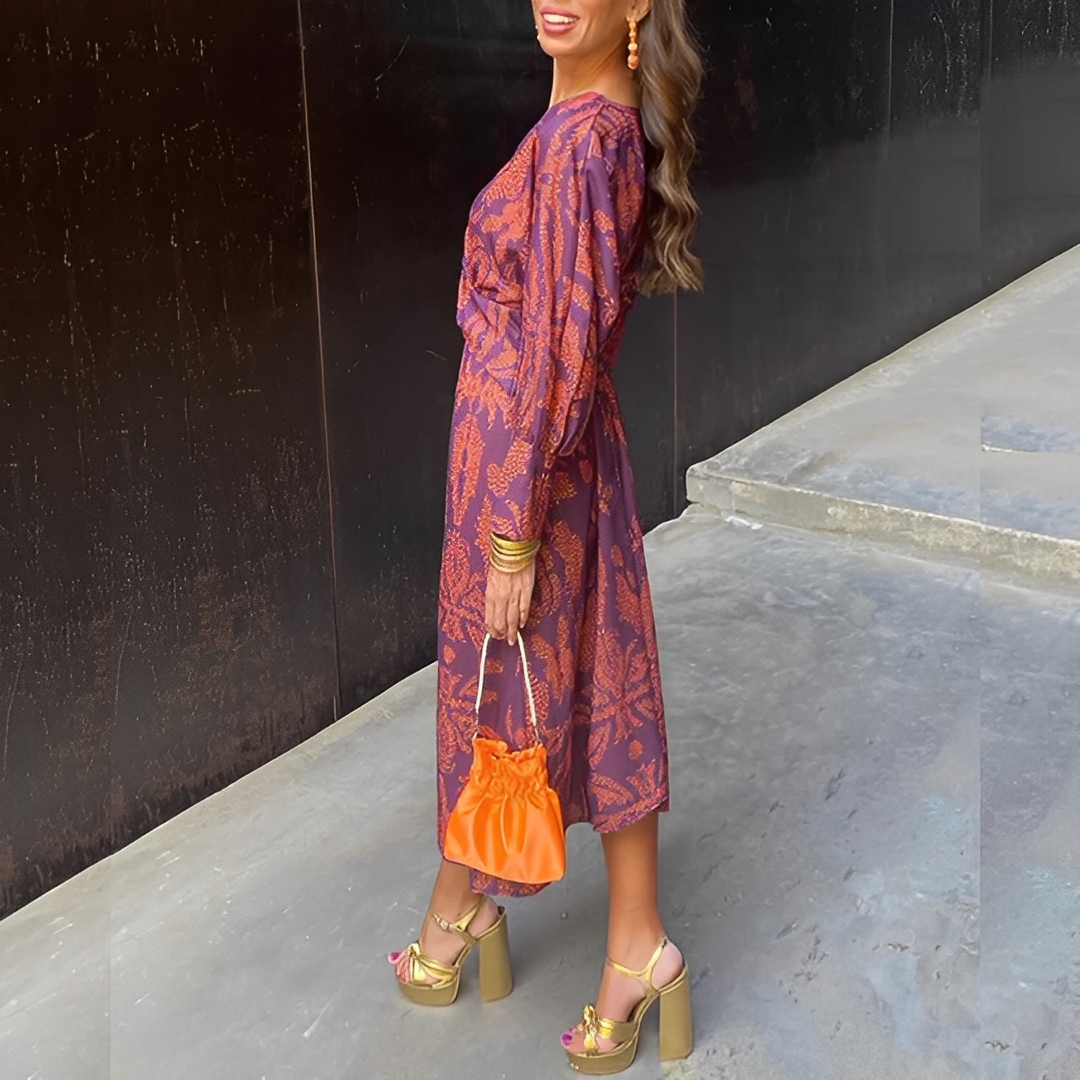 Louna - Elegancka sukienka z dekoltem V dla kobiet