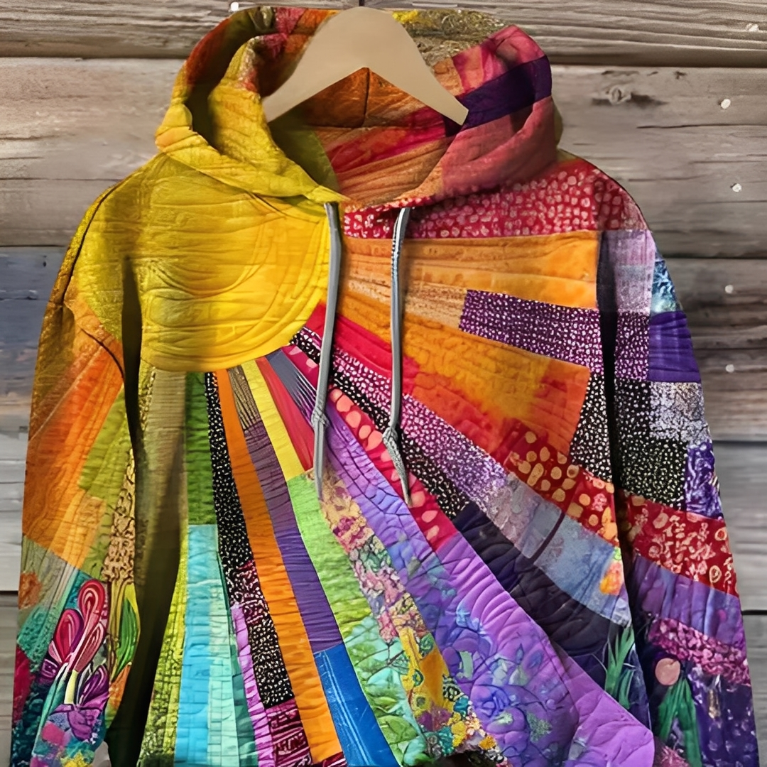 Anjannete - Kolorowa bluza damska z kapturem