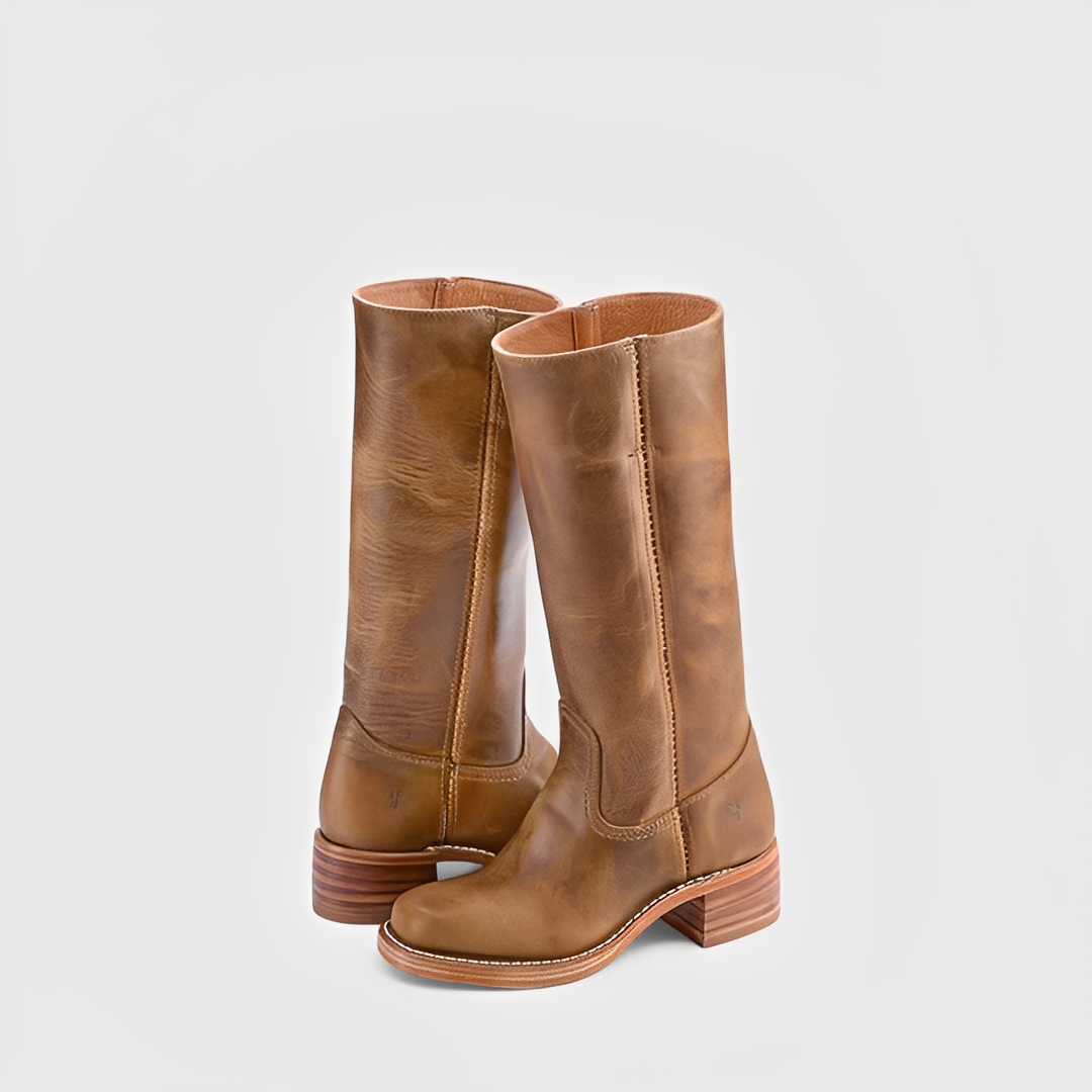 Lauryne - Skórzane buty na obcasie dla kobiet