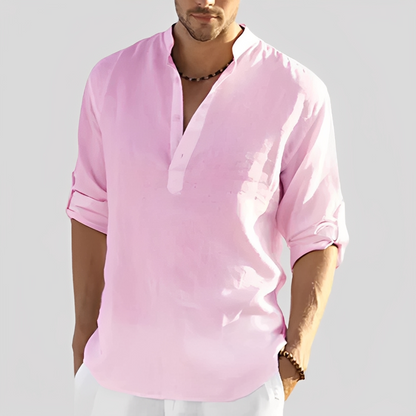 Nardo - Letnia koszula męska w jednolitym kolorze