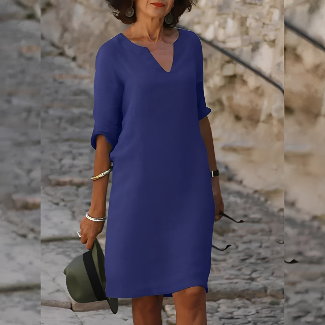 Guilaine - Stylowa sukienka z dekoltem V dla kobiet