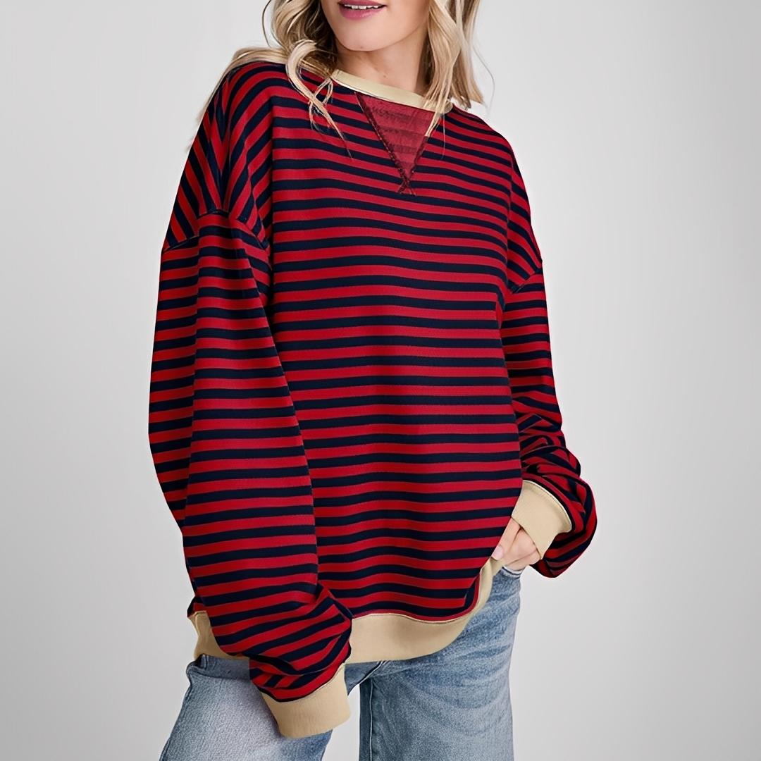 Pénélope - Damski sweter oversize w paski