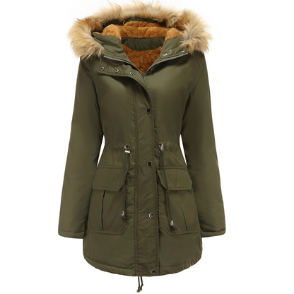 Nordica - Elegancka parka-kurtka z futrzanym kołnierzem dla kobiet