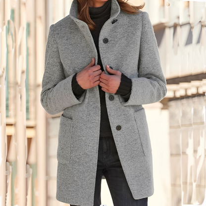 Tatienne - Damski długi nowoczesny płaszcz zimowy