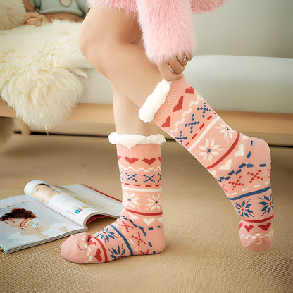 Clarice - Stylowe świąteczne skarpetki o średniej długości dla kobiet