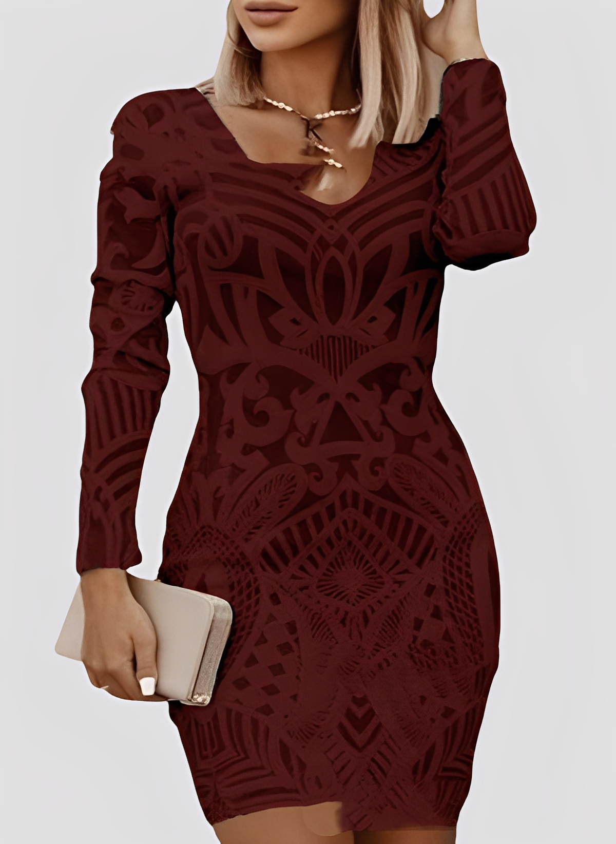 Caitlyn - Stylowa sukienka z długimi rękawami Slim-Fit dla pań