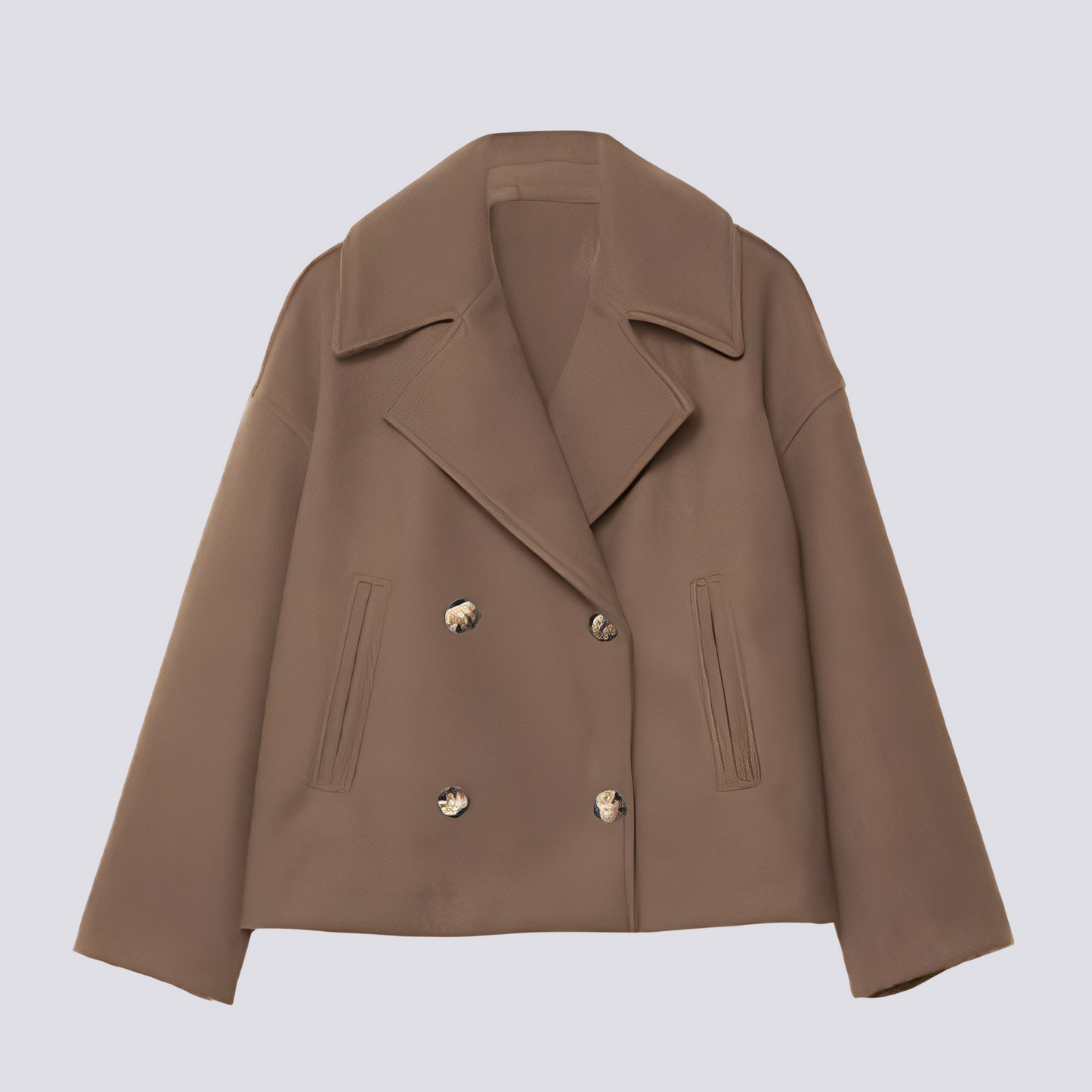 Bethney - Elegancka krótka kurtka wełniana z klasycznym kołnierzem dla kobiet