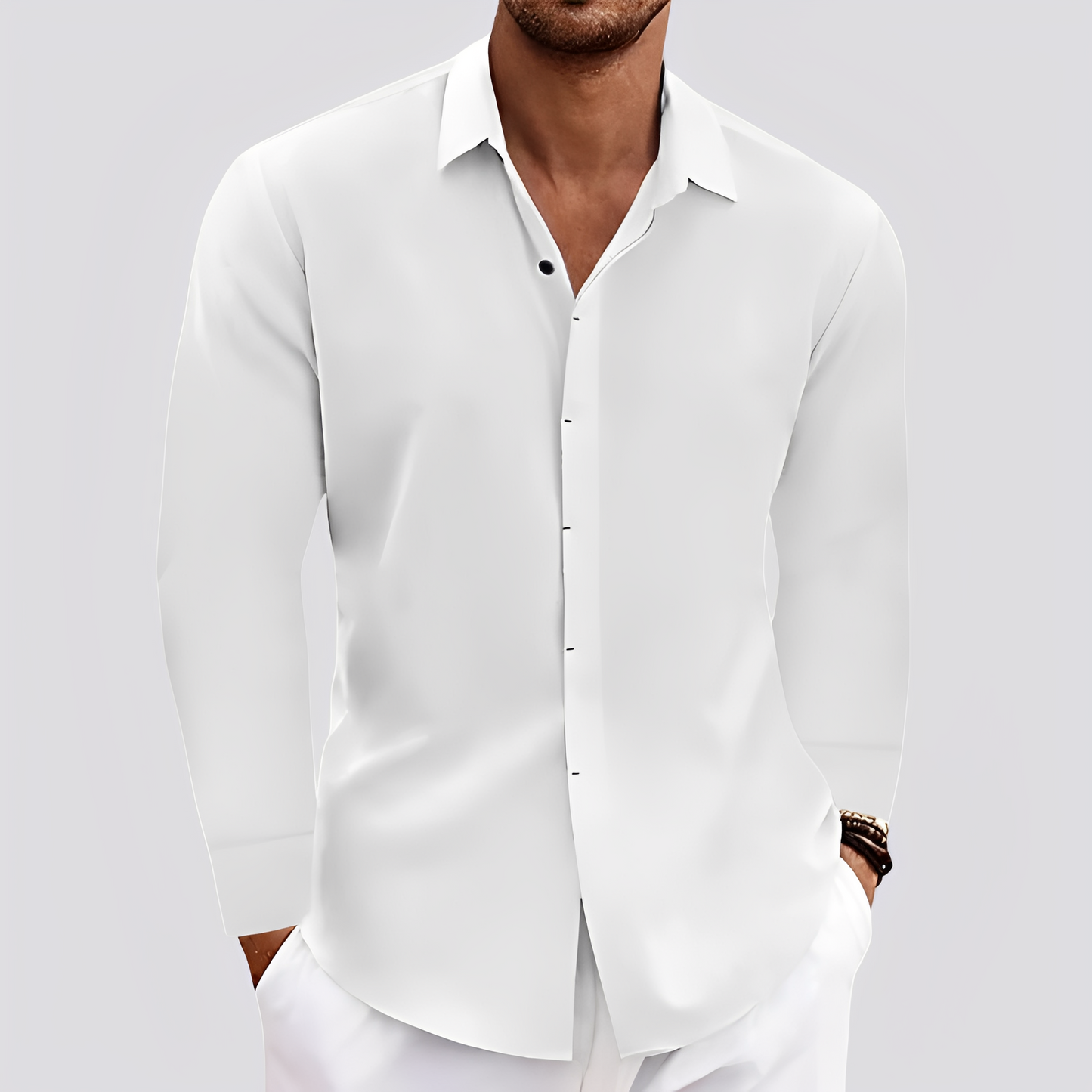 Felix - Swobodne koszula z długim rękawem z lnu dla mężczyzn