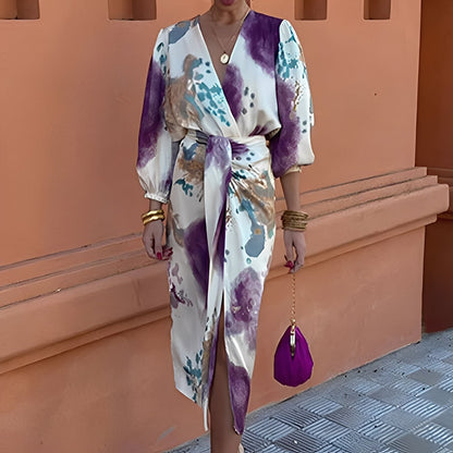 Éva - Elegancka sukienka z dekoltem V dla kobiet