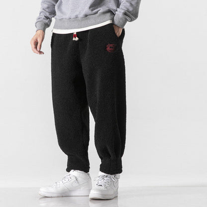 Steve - Nowoczesne męskie spodnie dresowe z ciepłego grubego polaru