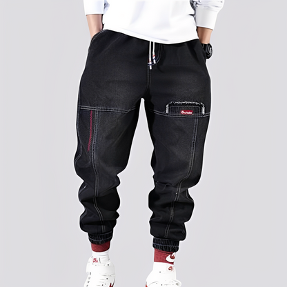 Victor - Stylowe luźne jeansy z elastycznymi mankietami dla mężczyzn