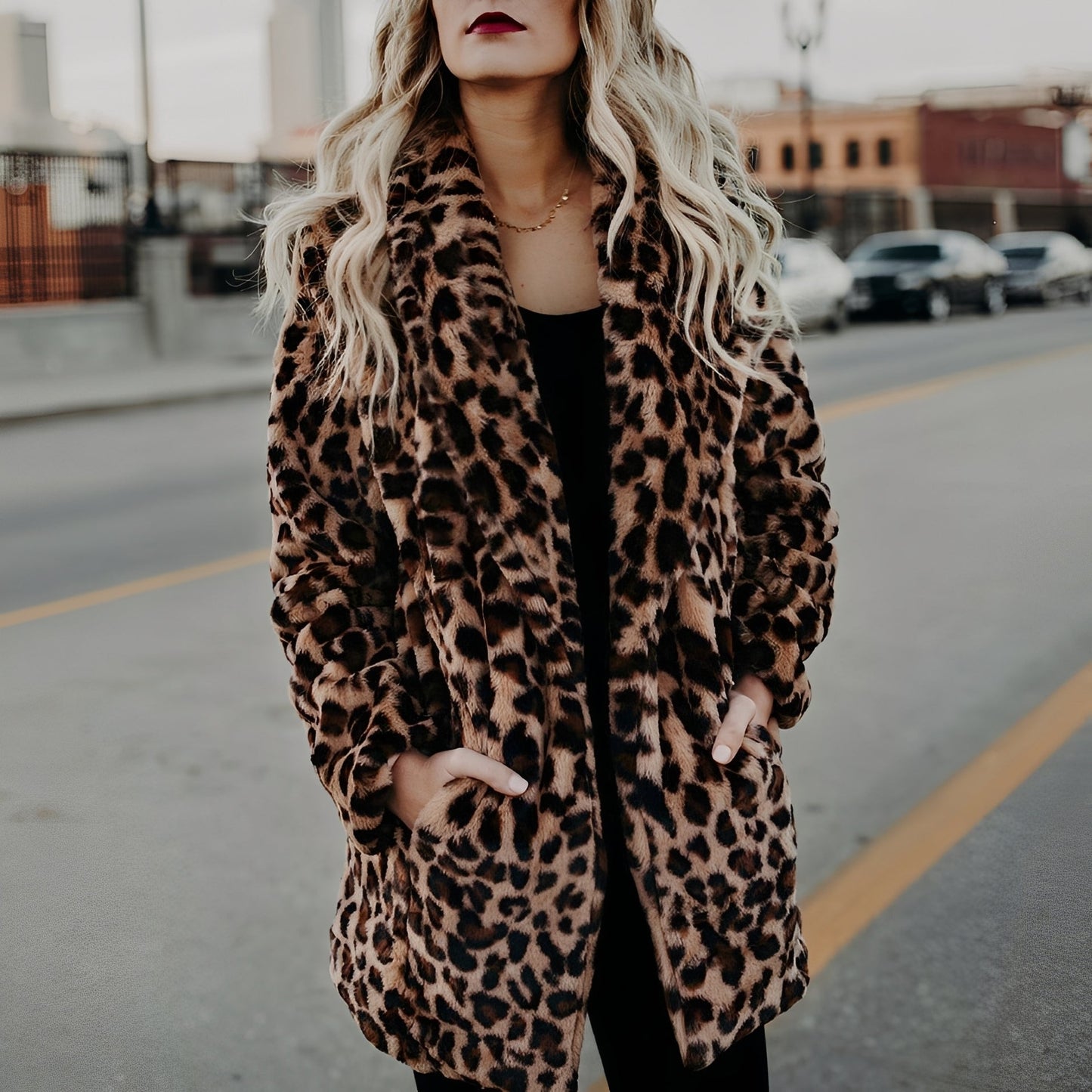 Bertha - Modny damski płaszcz ze sztucznego futra