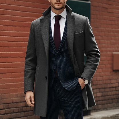 Janzen - Ciepły zimowy płaszcz tren dla mężczyzn