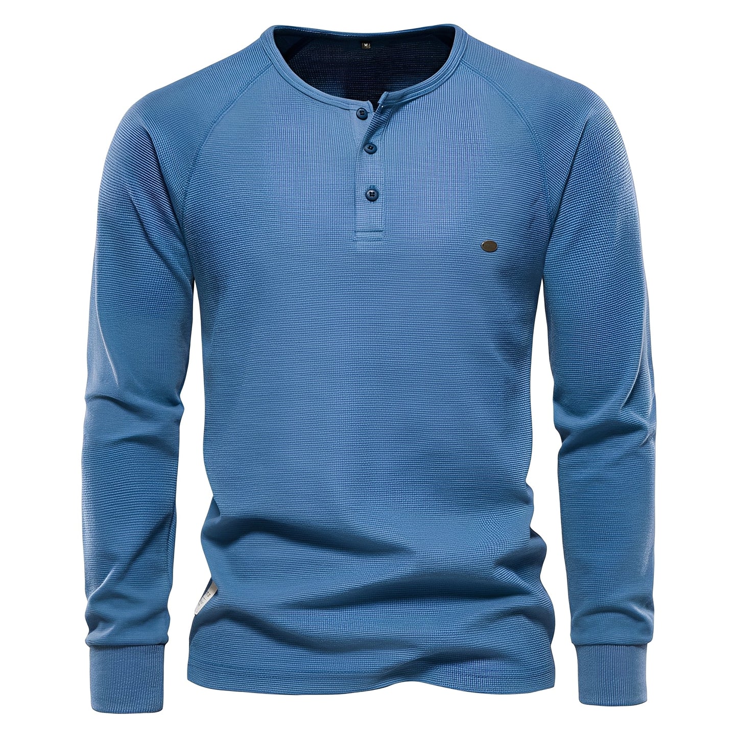 Joachim - Koszula męska z długimi rękawami z materiału waflowego