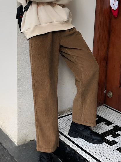 Joanne - Luźne, luźne spodnie sztruksowe dla kobiet