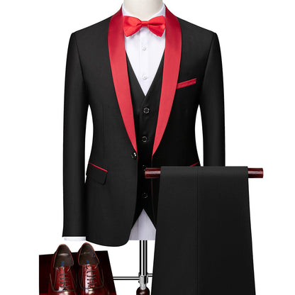 George - Elegancki męski garnitur Slim-Fit w 3 elementach