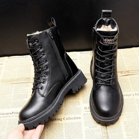 Melissa - Tradycyjne zimowe skórzane buty dla kobiet