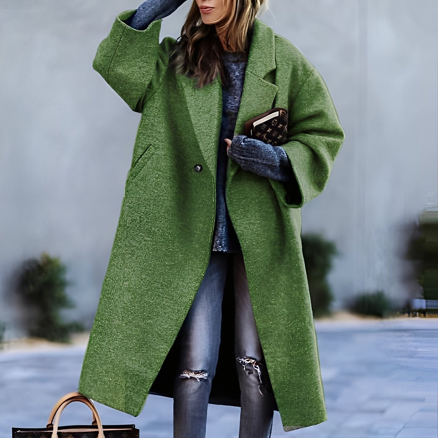 Haylie - Stylowy, klasyczny, luźny płaszcz damski