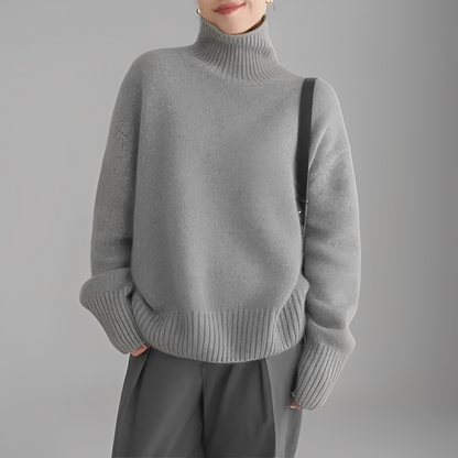 Anaïse - Damski sweter kaszmirowy z golfem