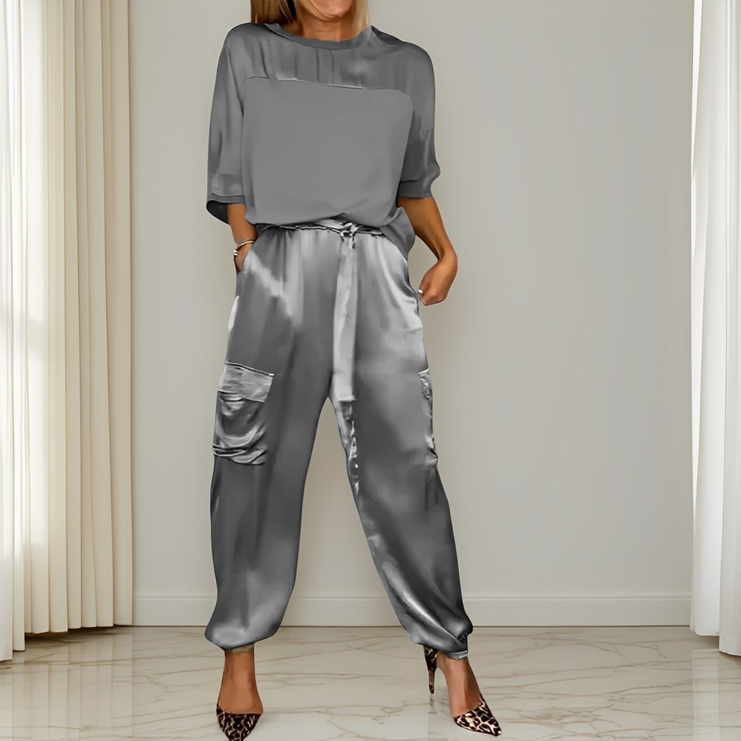 Cristel - Modny zestaw damski z bluzką i spodniami