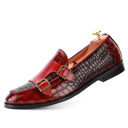 Rafael - Eleganckie męskie loafery skórzane z podwójną klamrą