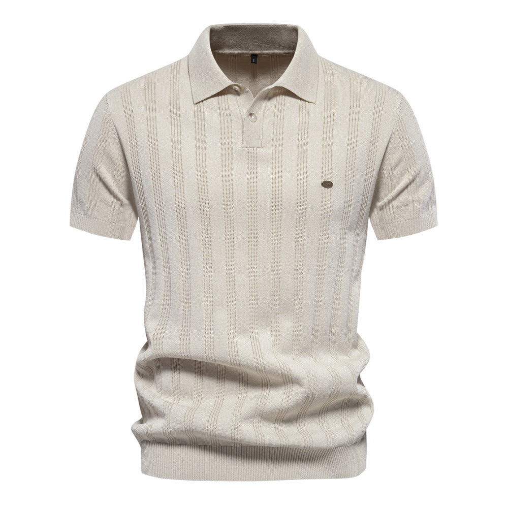 Paxton - Luźny poloshirt z wełny merino dla mężczyzn