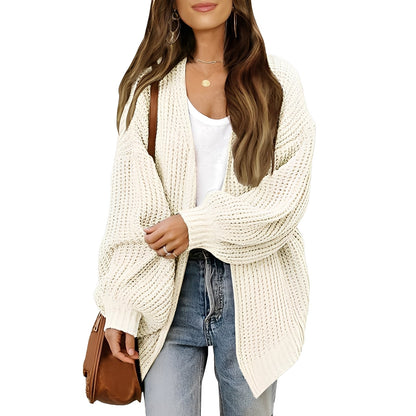 Nelly - Luźny kardigan damski z otwartym przodem