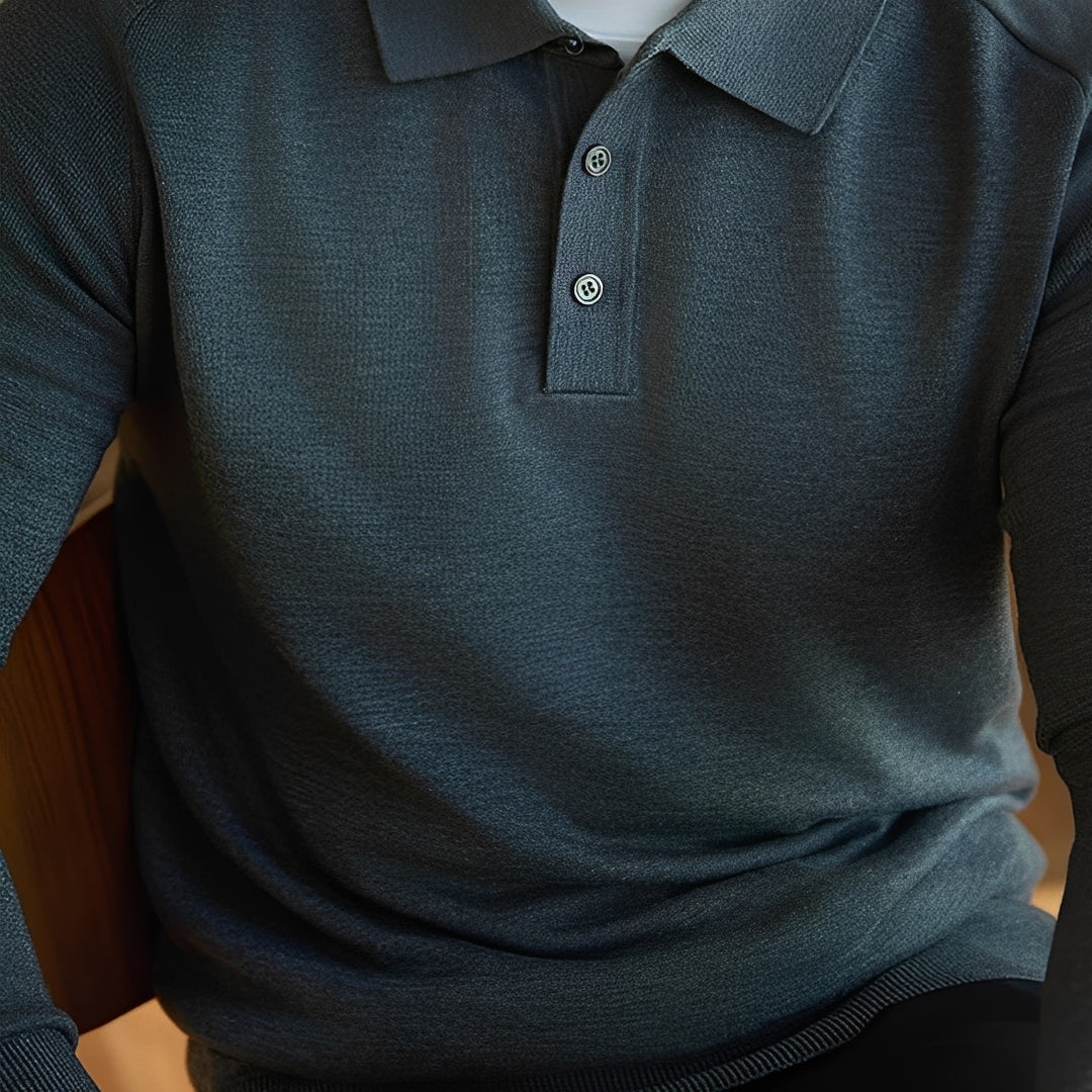 Anton - Wełniany sweter z kołnierzem rewersowym dla mężczyzn