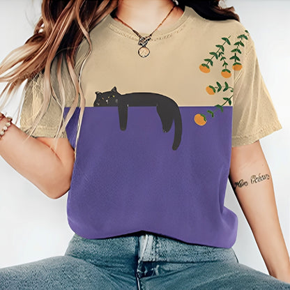 Alvina - Swobodny T-Shirt z wzorem dla kobiet