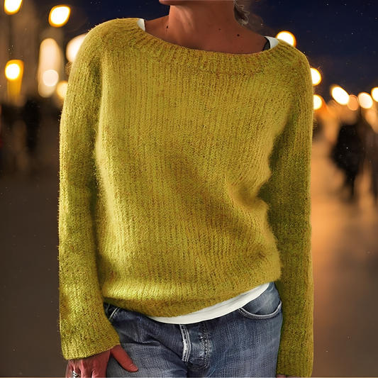 Abeeha - Damski sweter oversize w kolorze jodły