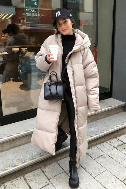 Khloe - Długi, ciepły pikowany płaszcz zimowy dla kobiet
