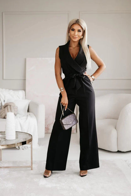 Maribel – Bezrękawowy Kombinezon – Elegancka Sylwetka z Szlachetnego Materiału