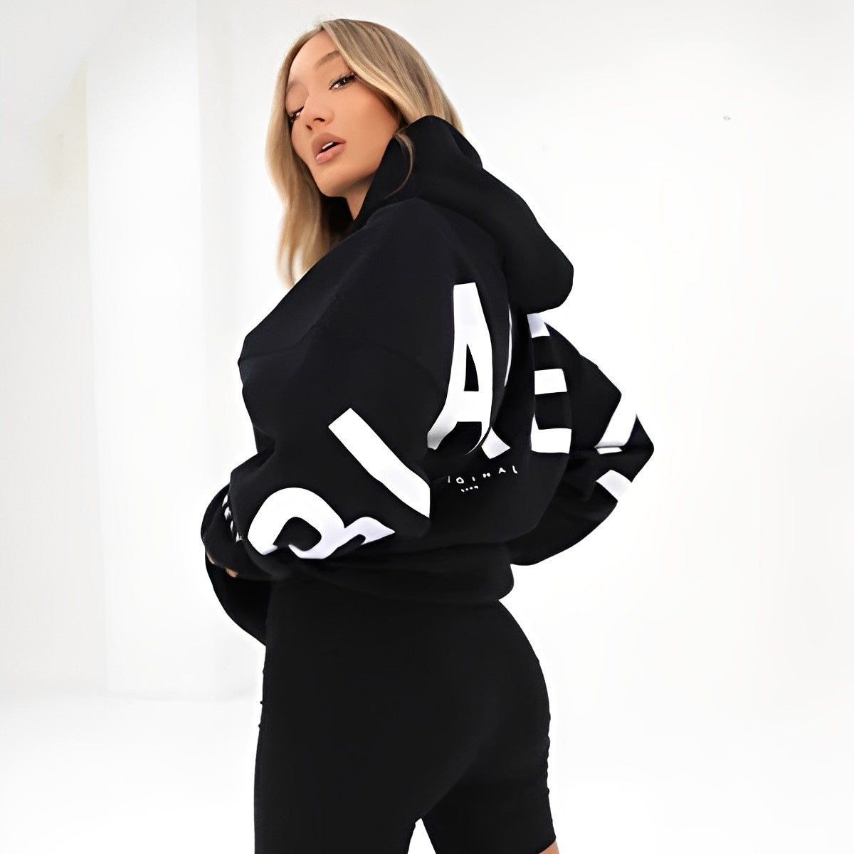Yvette - Swobodna bluza z kapturem z modnym wzorem dla kobiet