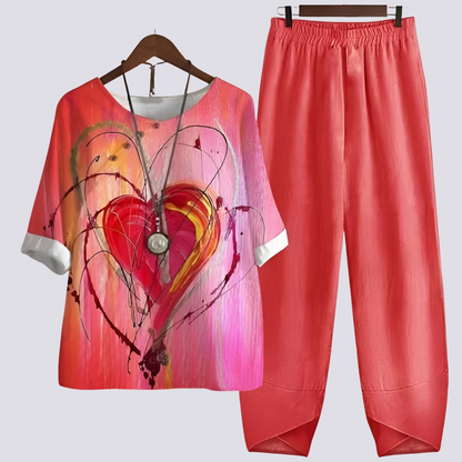 Jodie - Stylowy, wygodny zestaw z nadrukiem dla kobiet